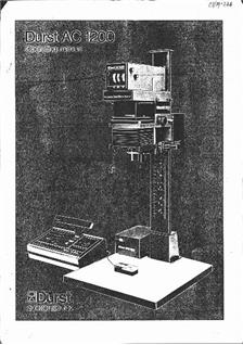 Durst AC 1200 manual. Camera Instructions.